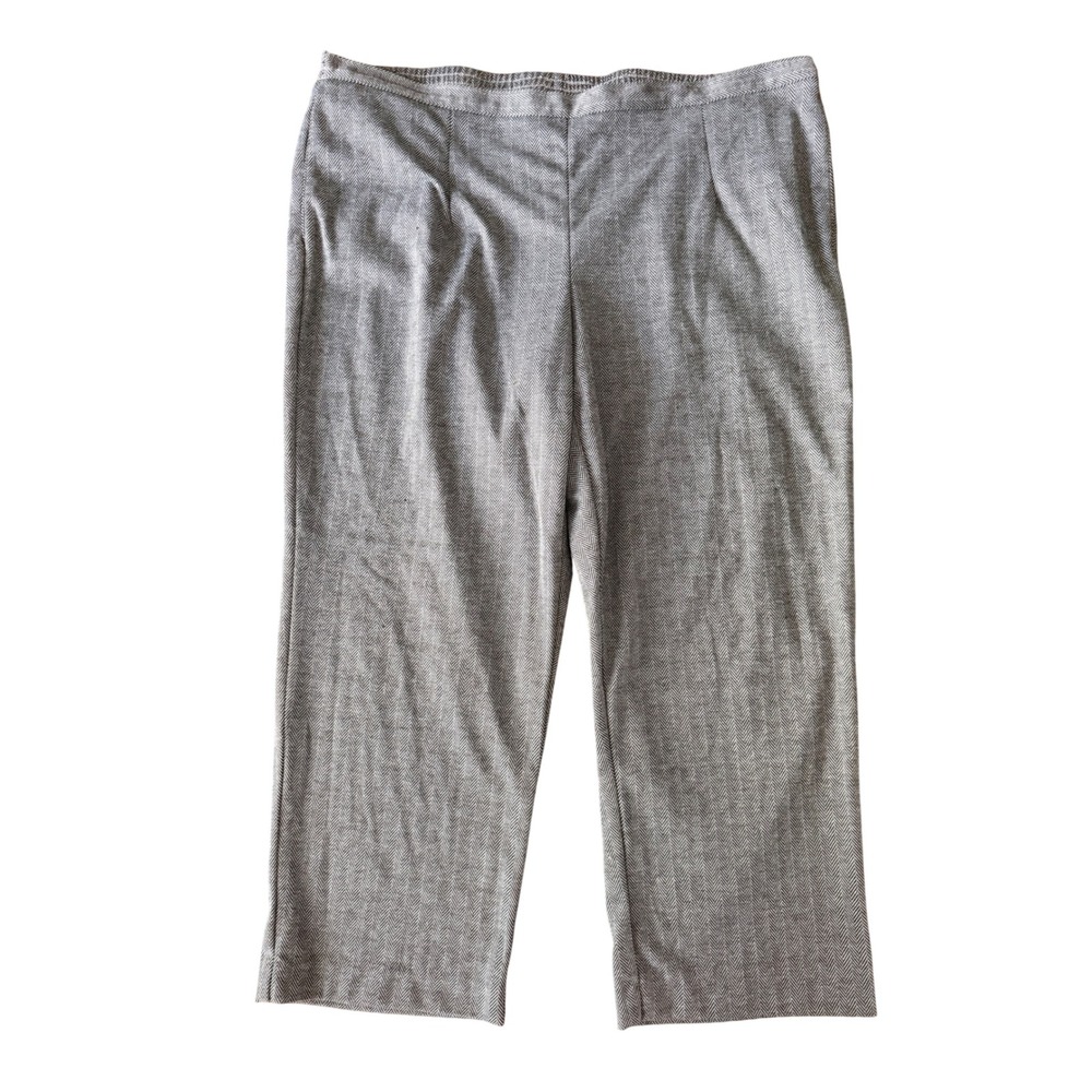 Alfred Dunner women's 2X Gray Herringbone Pull On Elastic Waist Pants | SKU 1032